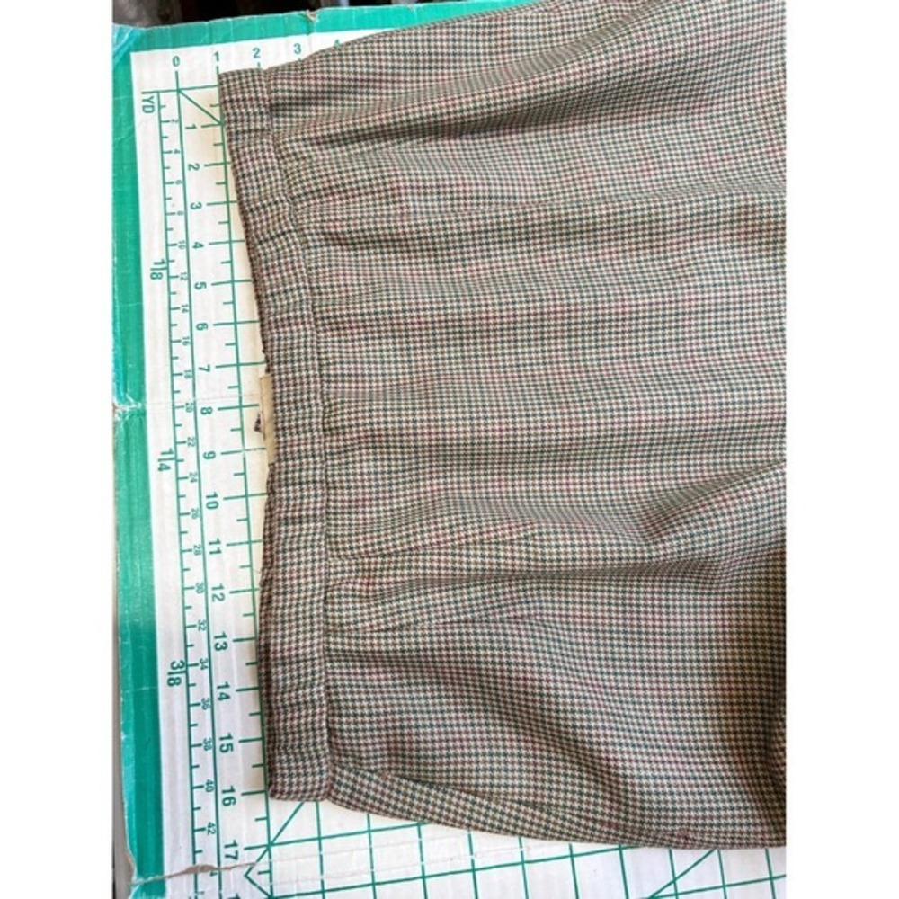 Pendleton 14 Vintage Wool Maxi Skirt Brown Houndstooth Plaid Dark Academia USA - Picture 5 of 12